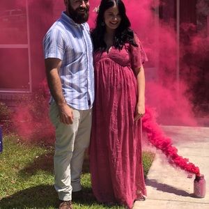 Pink maternity dress